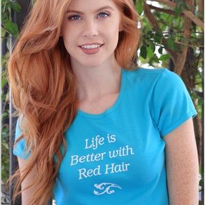 Life is better with red hair tshirt